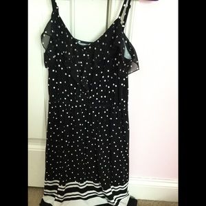 Black polka dot dress
